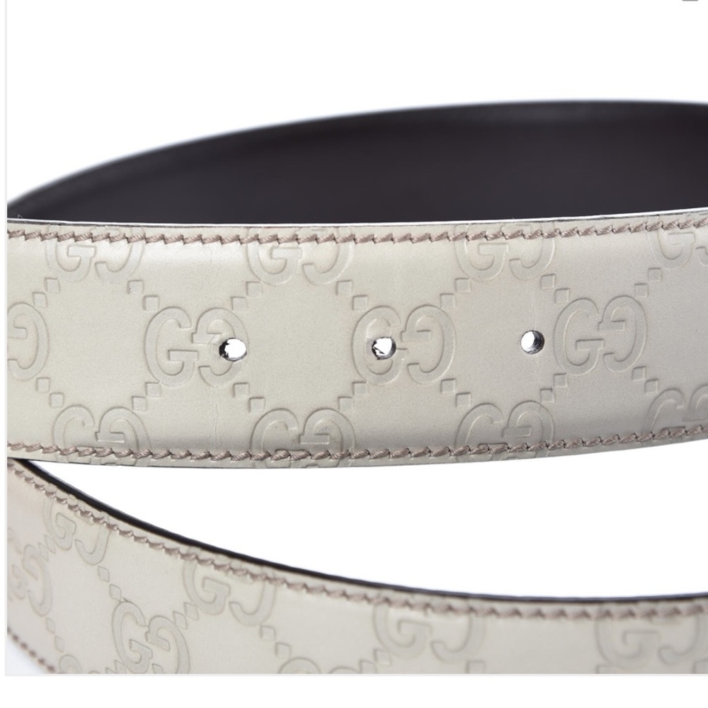 Guccissima Belt Interlocking G Palladium Leather - Picture 5 of 11